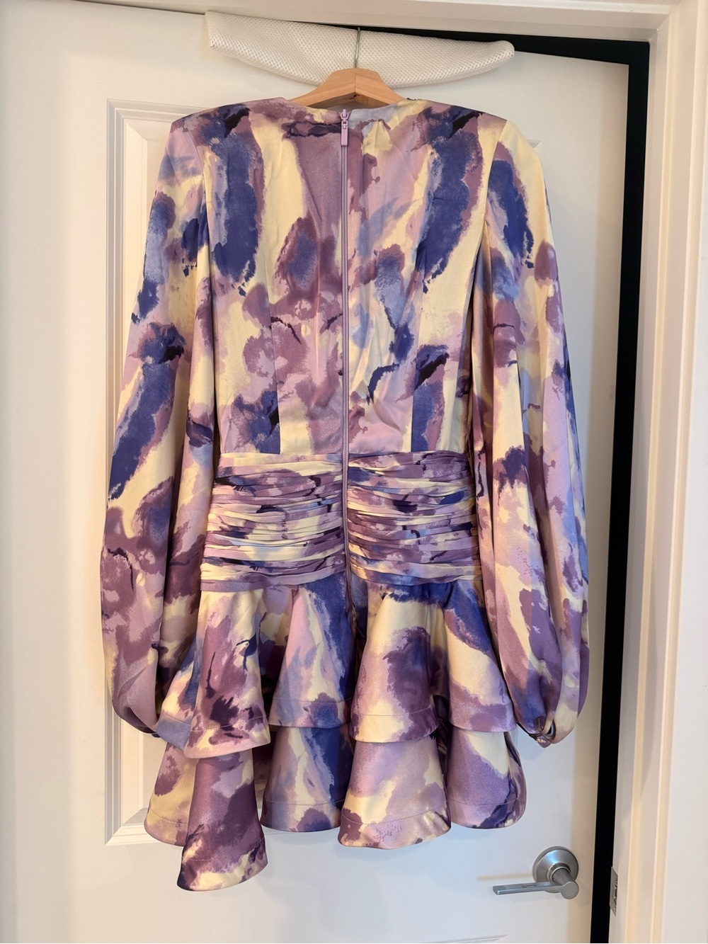 New Bronx and Banco Wisteria Bedouin Coastal Wrap Mini Dress in Purple Multi - Picture 15 of 16